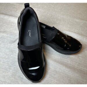 Vionic Pro Womens Fiona PNT Slip-On Shoes Size 8.5 Black Patent Leather Made In